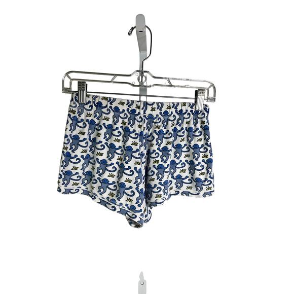 Roller Rabbit Sleepwear Pajama Set Womens XXS Blue Monkey Banana Short Sleeve - Picture 3 of 12